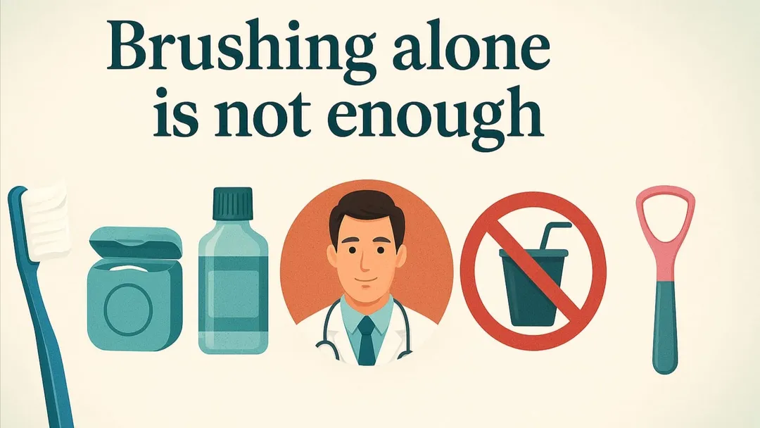BRUSHING ALONE IS NOT ENOUGH.
